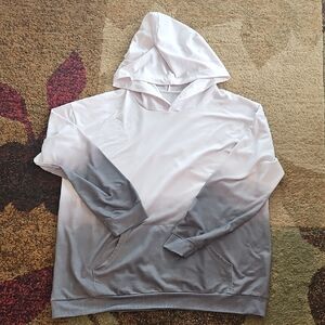 Women's Gradient Hoodie in White and Gray/green, 2XL